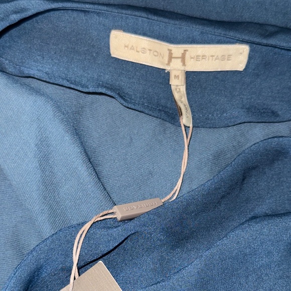 Halston Heritage Ocean Charmeuse Draped Dress New M - Picture 8 of 14